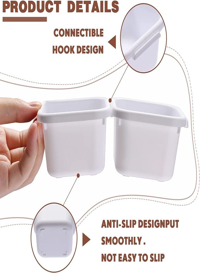 divinezon plastic Interlocking Cutlery Drawer Desk Organizer (White) - Set of 16 - Image 4